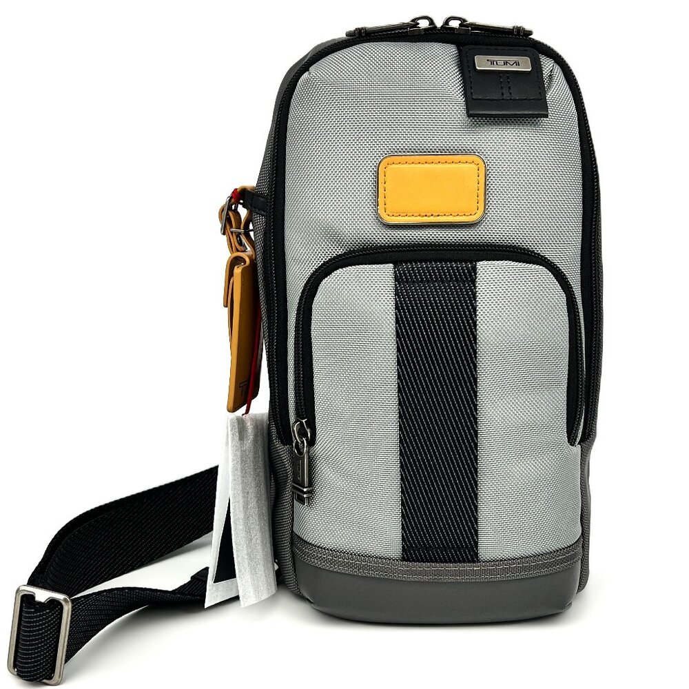 TUMI Fife Slim Sling Bag, Grey/Black - NEW